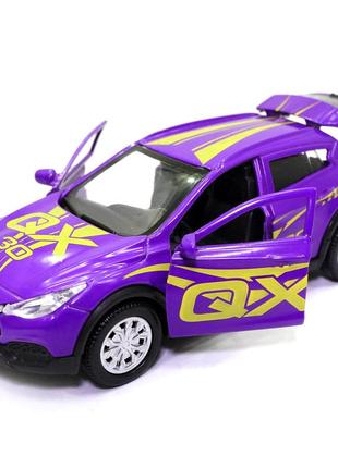 Машинка игровая infiniti qx30 «technopark» glamcar джип инфинити металл фиолетовый 11*4*5 см (qx30-12grl-pur)4 фото