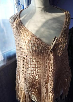 Шарф шаль косынка сетка шерсть хендмейд винтаж