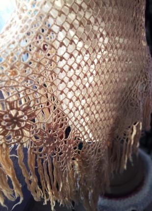 Шарф шаль косынка сетка шерсть хендмейд винтаж