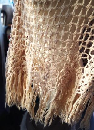 Шарф шаль косынка сетка шерсть хендмейд винтаж