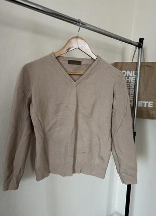 Бежевий светр, натуральна шерсть5 фото