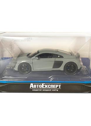 Машинка металева audi r8 v10 performance ауді сіра звук світло інерція відкр дверіей 1:32,14*7*4,5см (тк-16650)7 фото