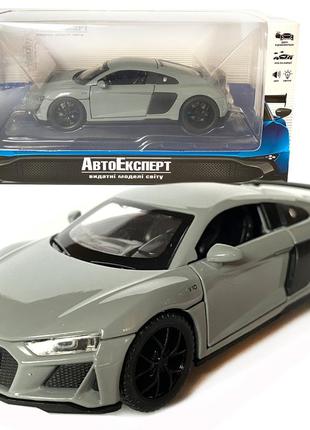 Машинка металева audi r8 v10 performance ауді сіра звук світло інерція відкр дверіей 1:32,14*7*4,5см (тк-16650)
