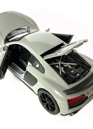 Машинка металева audi r8 v10 performance ауді сіра звук світло інерція відкр дверіей 1:32,14*7*4,5см (тк-16650)5 фото