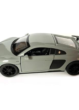 Машинка металева audi r8 v10 performance ауді сіра звук світло інерція відкр дверіей 1:32,14*7*4,5см (тк-16650)2 фото
