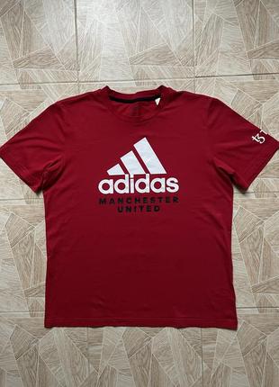 Мужская футболка adidas manchester inited big logo 2023 red tee