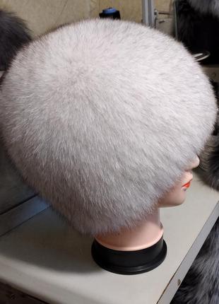 Меховая женская шапка из песца. модель снопик