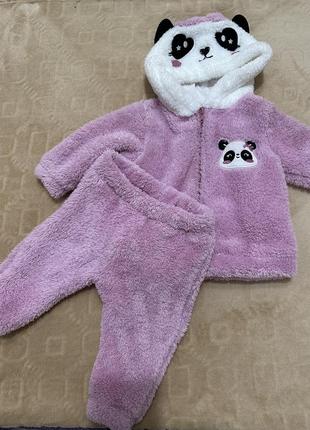 Теплий махровий  костюм на дівчинку