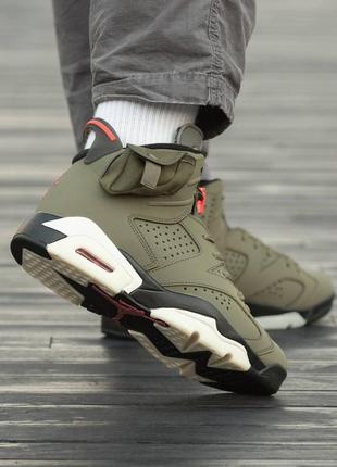 Air jordan retro 6 x trawis scott haki2 фото