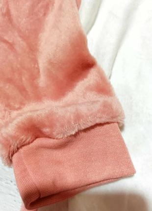 Тепла плюшева дитяча піжама флісова на дівчинку комплект теплий кофта штани джогери4 фото