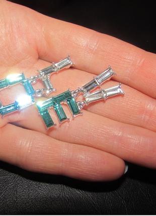 Ошатні сережки з ювелірними кристалами love, нові! арт. 53094 фото