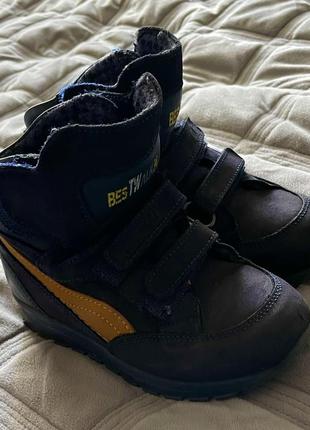 Детские натуральные замшевые термо ботинки для мальчика beunique1 фото