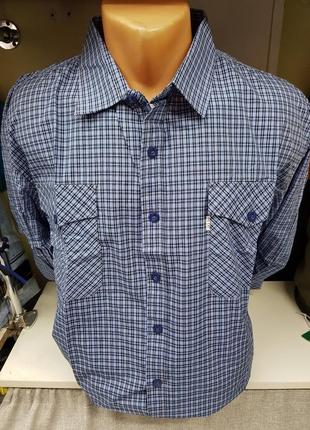 Мужская рубашка с накладными карманами 100% хлопок классика польша, рубашка в клетку