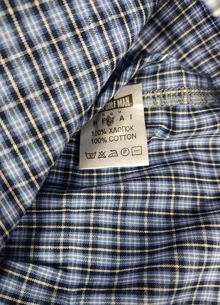 Мужская рубашка с накладными карманами 100% хлопок классика польша, рубашка в клетку