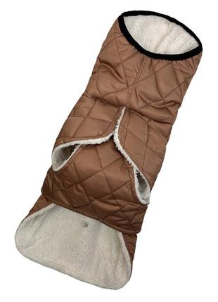 Одежда для собак жилет на липучке пудра на синтепоне подклад плюшевый мех унисекс4 фото