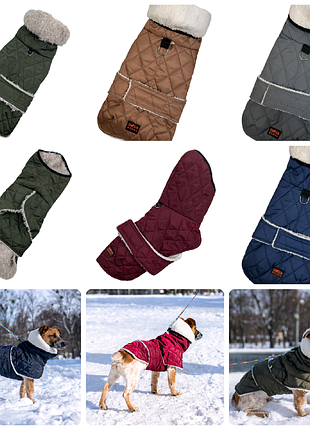 Одяг для собак жилет на липучці пудра на синтепоні підклад плюшеве хутро унісекс