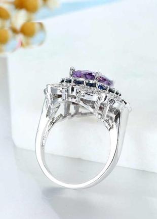 Серебряное кольцо с натуральным аметистом  20 р-ра тайланд6 фото