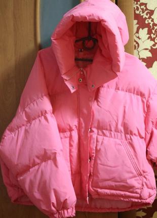 Женская куртка пуховик, куртка цвет барби,зимняя куртка3 фото