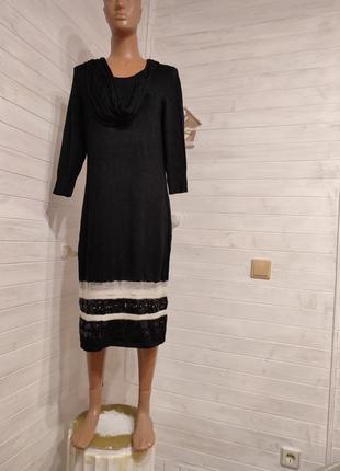 Теплое платье из ангорки и шерсти с пайетками  l-2xl1 фото