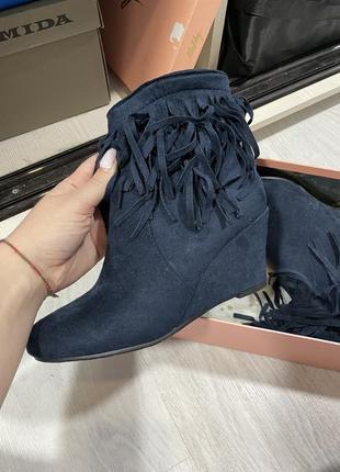 Ботинки темно синего цвета1 фото