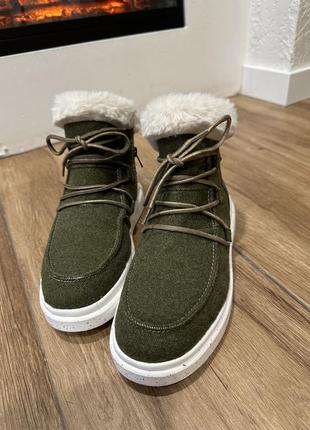 Зимние ботинки оливкового цвета 38р9 фото