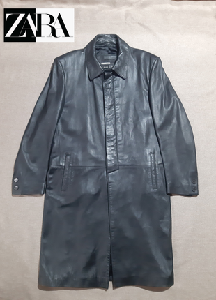Кожаный плащ пальто zara