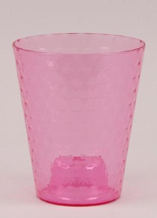 Кашпо для орхідей diamond 13 см прозорий світло-рожевий2 фото