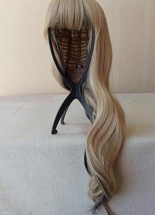 Длинный парик блонд, с чёлкой, новый, термостойкий, парик