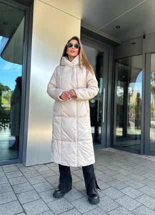 Длинное светлое пальто 🌸 женское пальто осень / зима 💗4 фото