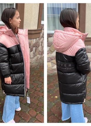 Зимняя куртка пальто для девочек3 фото