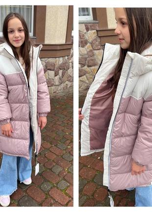 Зимняя куртка пальто для девочек2 фото