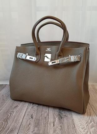 Кожаная сумка в стиле hermes birkin 35