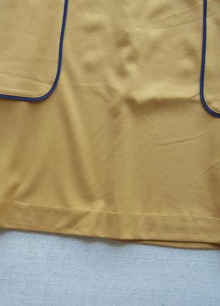 Нова  трикотажна гірчична спідниця трапеція з великими кишенями від tu 6