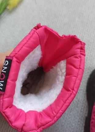 Детские теплые зимние сапожки 19-20р. сапоги с прорезиненным носком для девочки