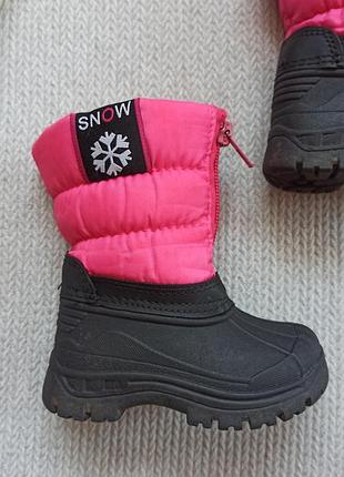 Детские теплые зимние сапожки 19-20р. сапоги с прорезиненным носком для девочки