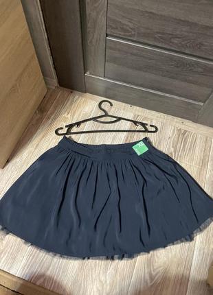 Нова шкільна юбка спідниця з італії італійська фірмова з кружевом з підкладкою сонцеклеш на замку з утяжкою2 фото