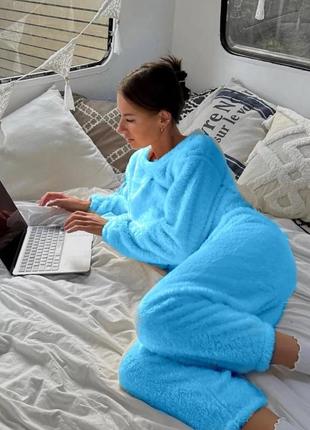 Женская теплая мягкая махровая пижама - домашний костюм размеры 42-52