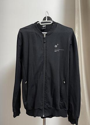 Кофта спортивная мужская черная на замочек 40/42 l/xl