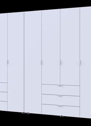 Комплект doros гелар с этажеркой белый 4+4 дсп 348.2х49.5х203.4 (42005040)