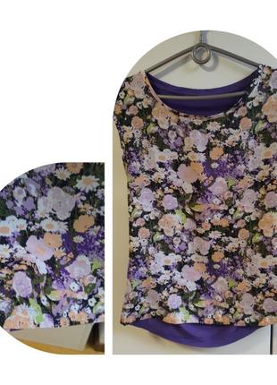 Блуза футболка топ в цветы1 фото