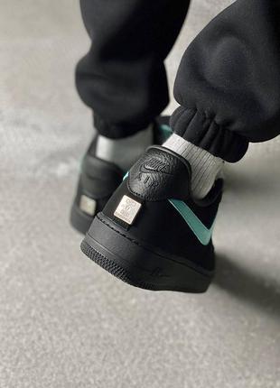 Кросівки жіночі / чоловічі чорні nike air force 1 low x tiffany3 фото