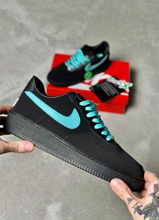 Кросівки жіночі / чоловічі чорні nike air force 1 low x tiffany5 фото