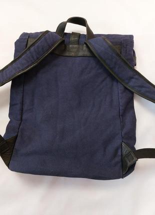 Рюкзак lyle and scott roll top indigo backpack  jeans/leather6 фото