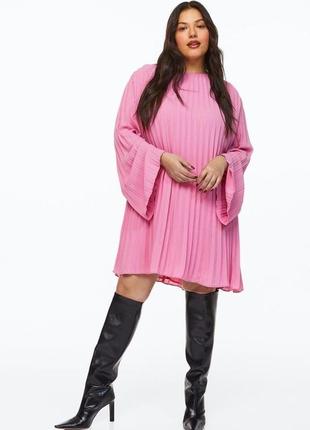 Платье плиссе,гармошка с свободными рукавами на праздник,вечернее,коктейльное