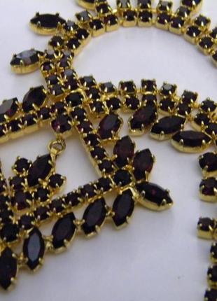 Шикарное колье ожерелье богемский гранат яблонекс чехословакия №4837 фото