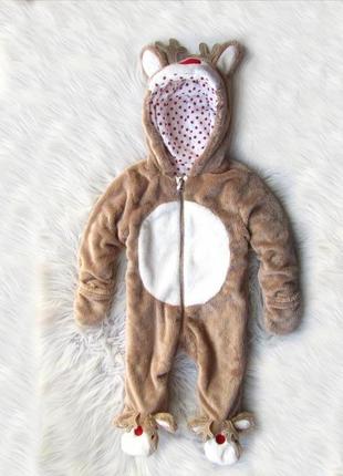 ✔теплий комбінезон ромпер людина боді кігурумі олень новорічний новий рік різдвяний christmas