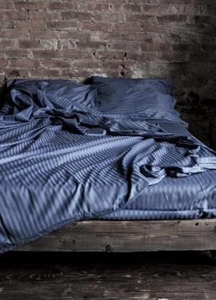 Blue - постельное белье из натурального страйп-сатина2 фото