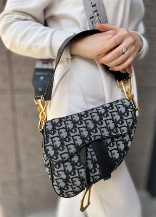 Жіноча тестильна сумка у вигляді сідла з фірмовою прошивкою, dior люксової якості