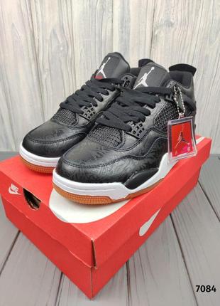 Кроссовки мужские осень - зима nike air jordan 4 retro laser black gum winter9 фото