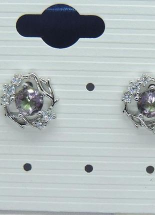 Серьги женские под серебро liresmina jewelry серьги гвоздики пусеты друид